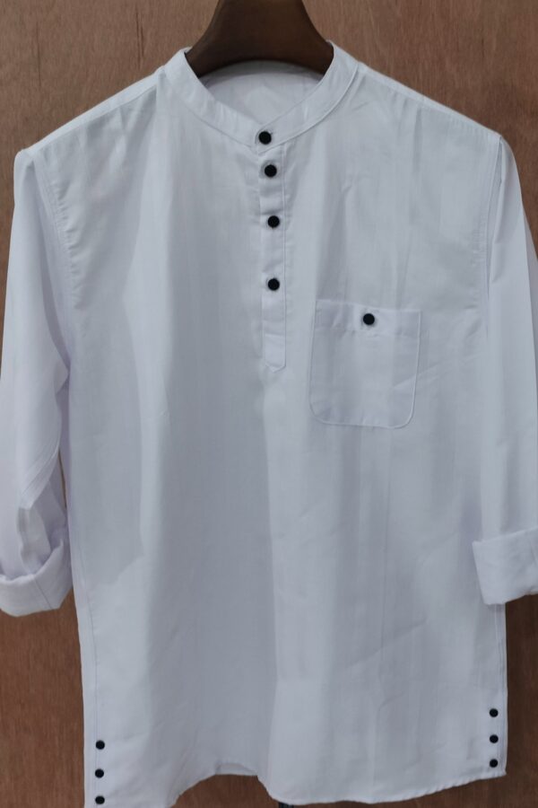 Arctic White Textured Solid Katua - Image 4