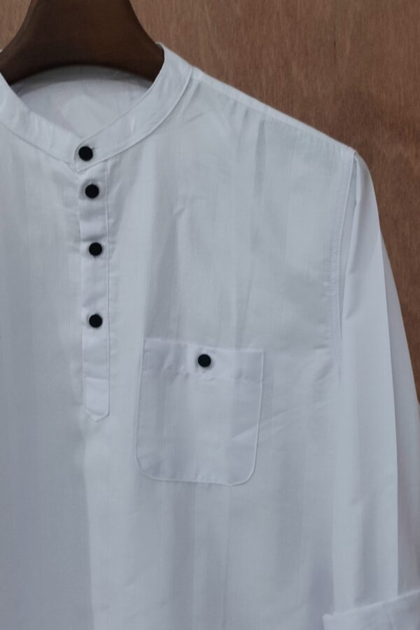 Arctic White Textured Solid Katua - Image 2