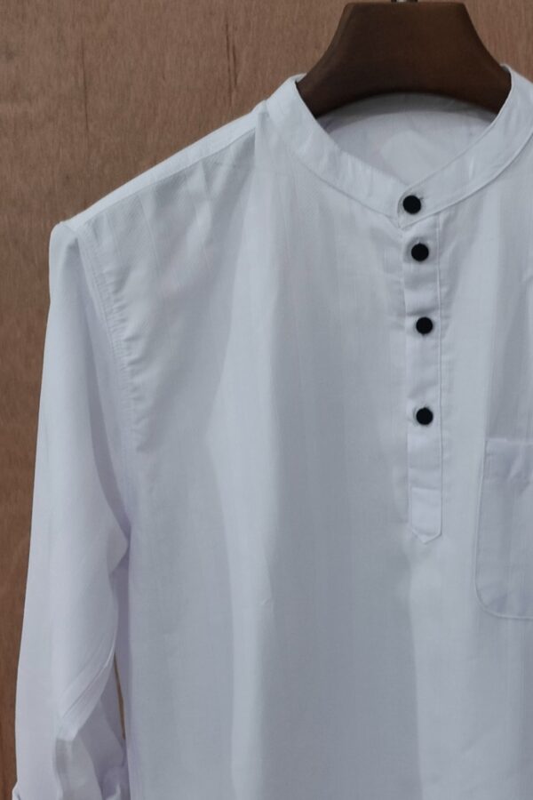 Arctic White Textured Solid Katua - Image 3