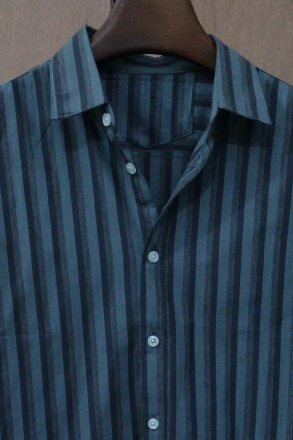 Deep Charcoal With Shadow Grey Stripes