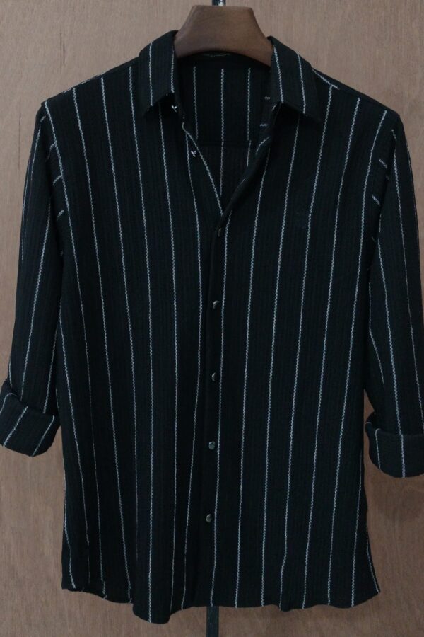 Onyx Black With Fine Silver Pinstripes - Image 4