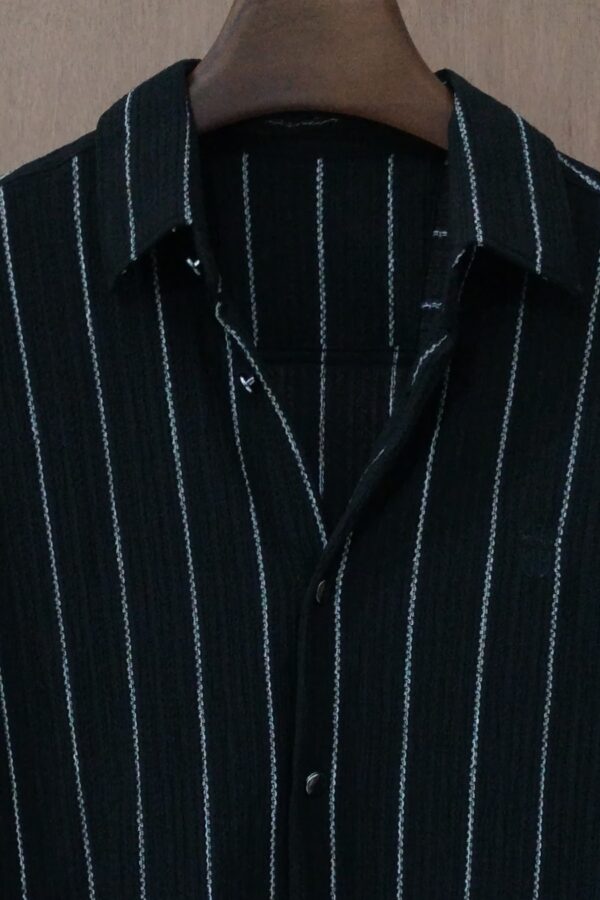 Onyx Black With Fine Silver Pinstripes
