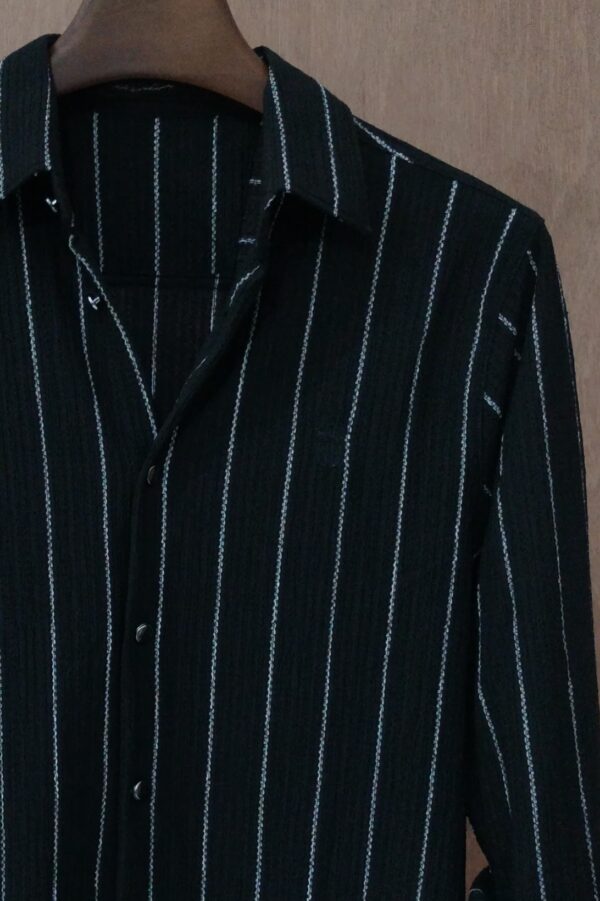 Onyx Black With Fine Silver Pinstripes - Image 2