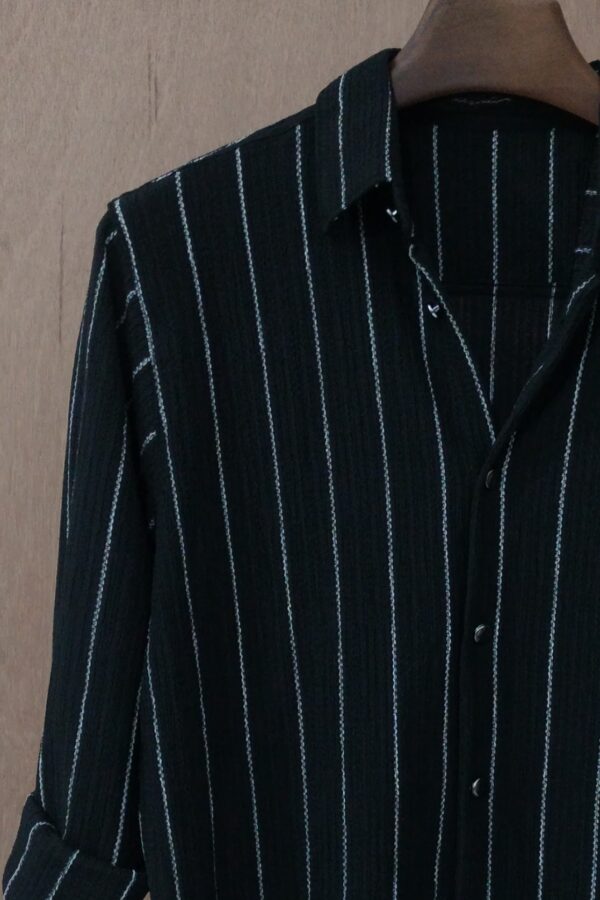Onyx Black With Fine Silver Pinstripes - Image 3