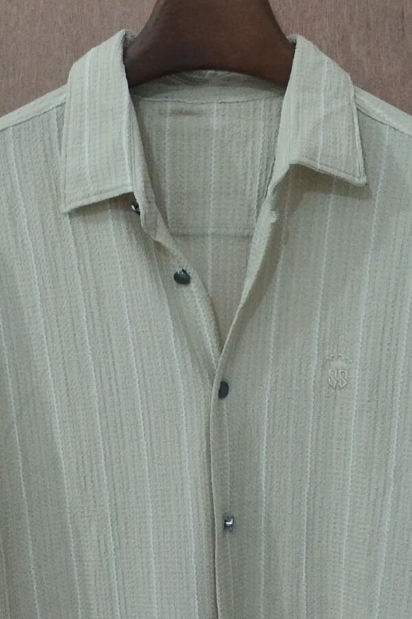 Sand Beige With Subtle Ivory Stripes